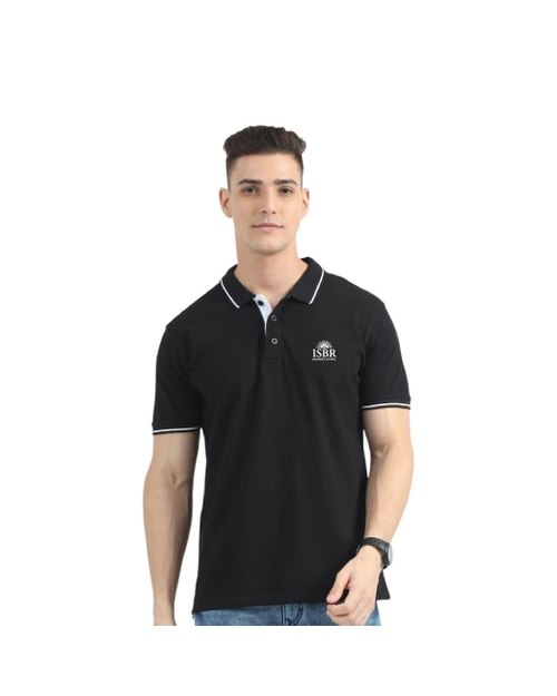 Greys&Blues Organic Polo Tshirt- Black with White Tipping